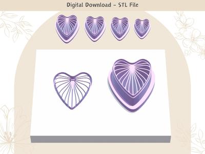 Leaf With Lines Clay Cutter for Polymer Clay | Digital STL File | Clay Tools | 4 Sizes Summer Clay C