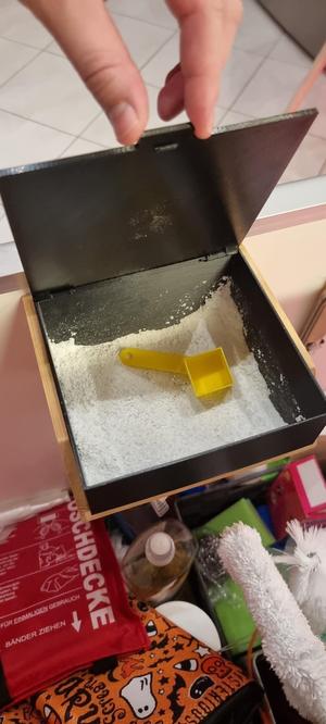 Washing powder box with lid for Ikea bamboo