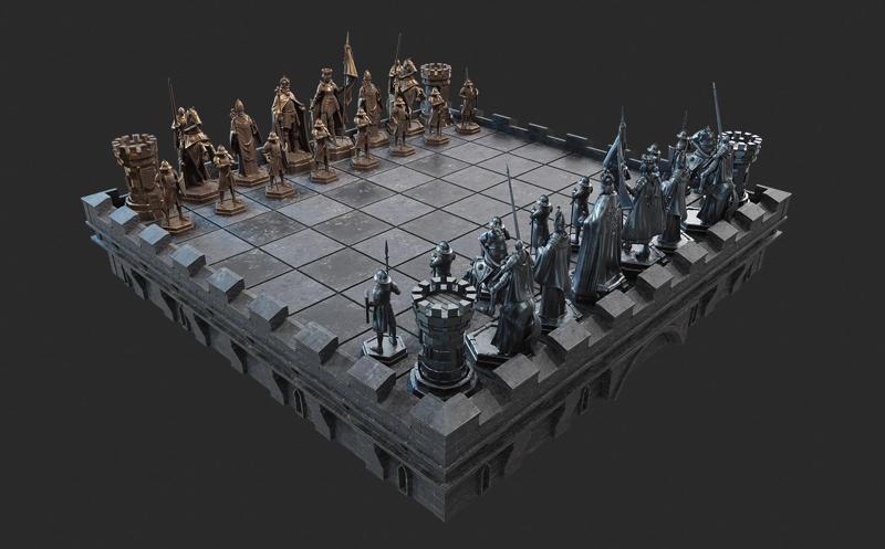 Medieval Chess Set - 3d Print Model