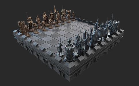 Medieval Chess Set - 3d Print Model