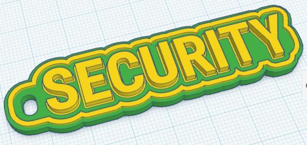 SECURITY Keychain – 3D Printable Badge Tag / SECURITY Schlüsselanhänger