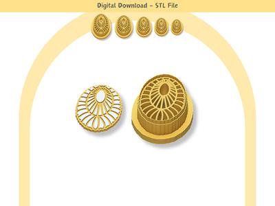Abstract Earrings Shape 06 Clay Cutter for Polymer Clay | Digital STL File | Clay Tools | 5 Sizes Cl