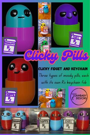 Clicky Pills Clicky Fidget and Keychains