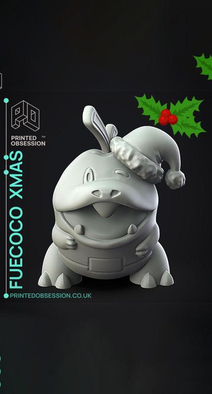 Fuecoco xmas - Pokemon - Fan Art