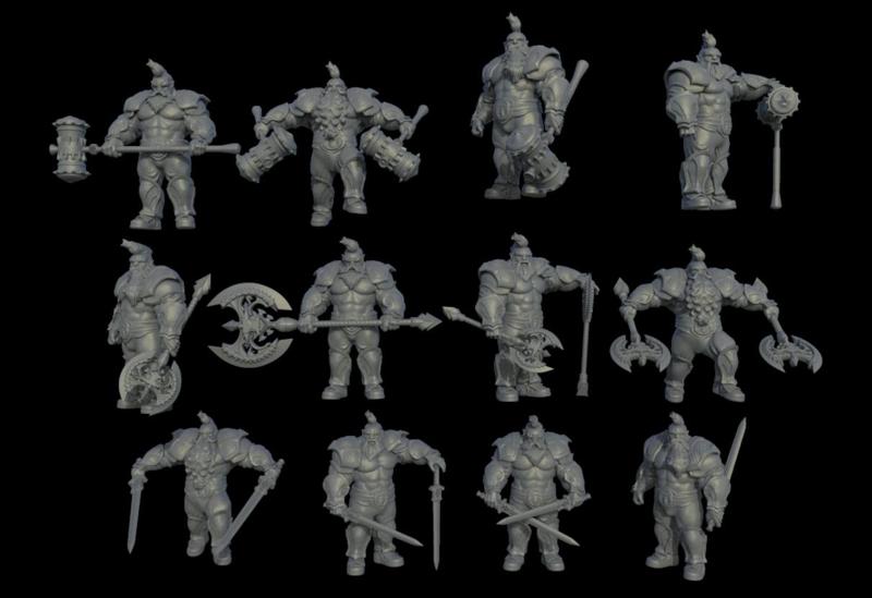Dwarven warrior miniatures bundle