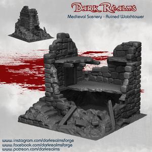 Dark Realms Medieval Scenery - The Ruined Watchtower