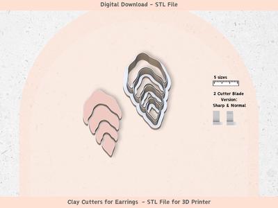 Boho 10 Clay Cutter for Polymer Clay | Digital STL File | Clay Tools | 5 Sizes Summer Clay Cutters