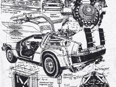 Hueforge Delorian Blueprint