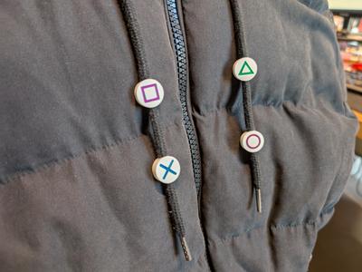 Playstation buttons - Hoodie Drawstring Beads