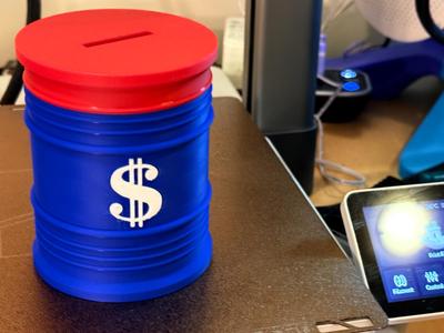 Piggy Bank Barrel - Coin Slot and Screw Top