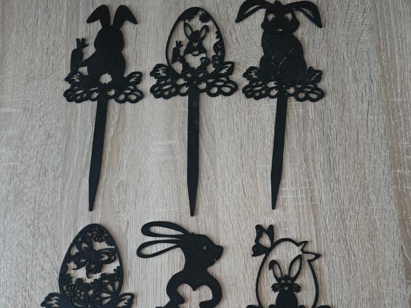 Garden or Flower Decoration Easter Bunny and Eggs