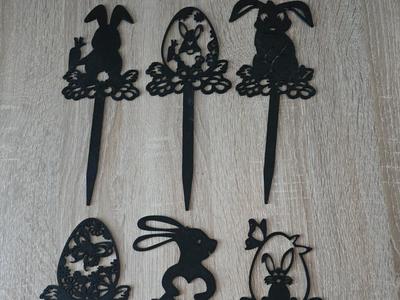 Garden or Flower Decoration Easter Bunny and Eggs