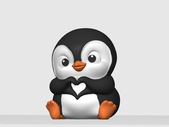 penguin in love