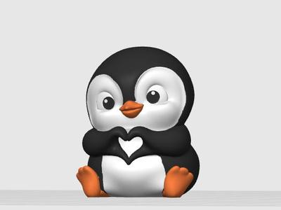 penguin in love