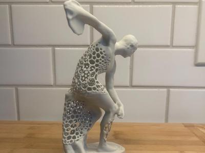 Discobolus Greek Statue - Voronoi Pattern Style