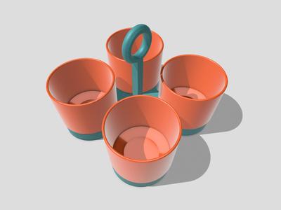 CORCELAIN - Four-Cup Holder