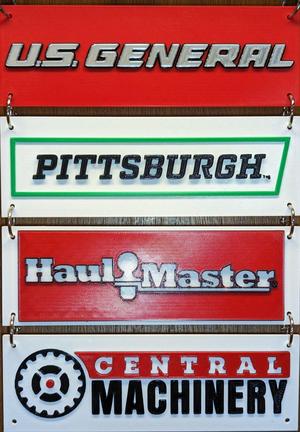HF Brand Logos #1  (U.S. General, Pittsburgh, Haul Master, Central Machinery)