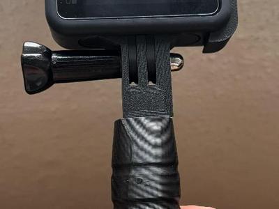 GoPro mount/grip with M4x6x6 insert nut