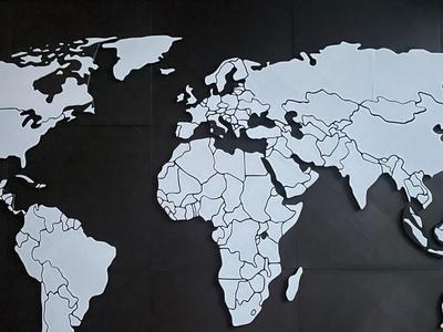 World map with magnetic countries