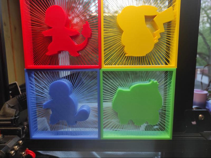 Suspended Pokemon starters Kanto region desk decor