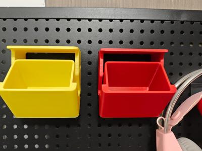 Tilted Drawer for Pegboard with Round Holes