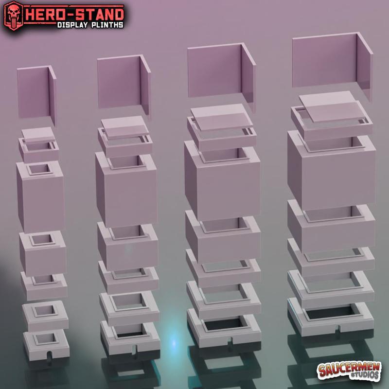 Hero-Stand Display Plinths - Blank Display Plinths (Square)