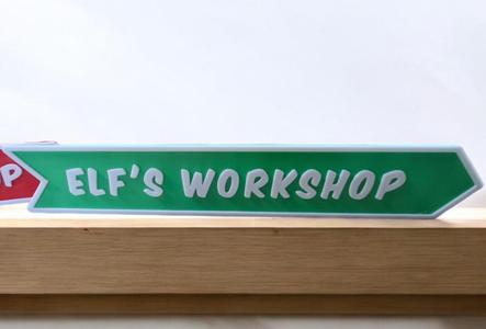 Elf's Workshop signs