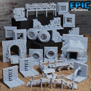 Sewers Environment / City Dungeon Items / Pipe System Item / Underground Network Decoration / Access Points / Village Panel Set / Settler Building / Colonist Tiles