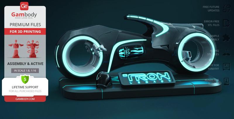 TRON Light Cycle STL files for 3D Printing | Assembly + Active