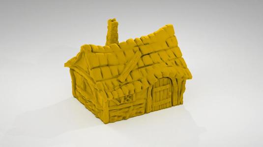 Warmaster scenery - small hut sketch