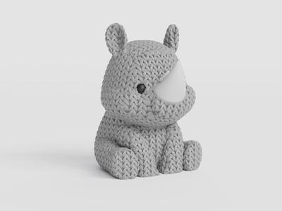 Knitted Rhino