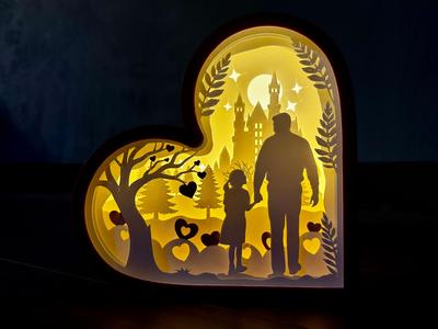 Father-Daughter Valentine's Day Shadowbox Plate