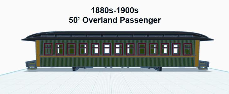 50' Overland Passenger Car (HO SCALE)