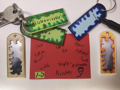 modern multicolor Keychain for single-nozzle printers 