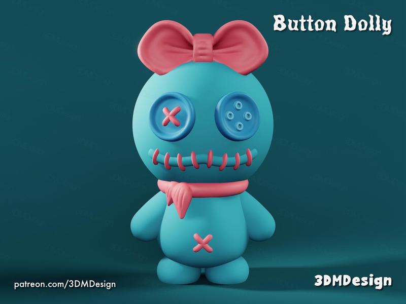 Button Dolly Keychain