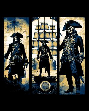 The old bones of the pirate - sailing ships and death - set of bookmarks