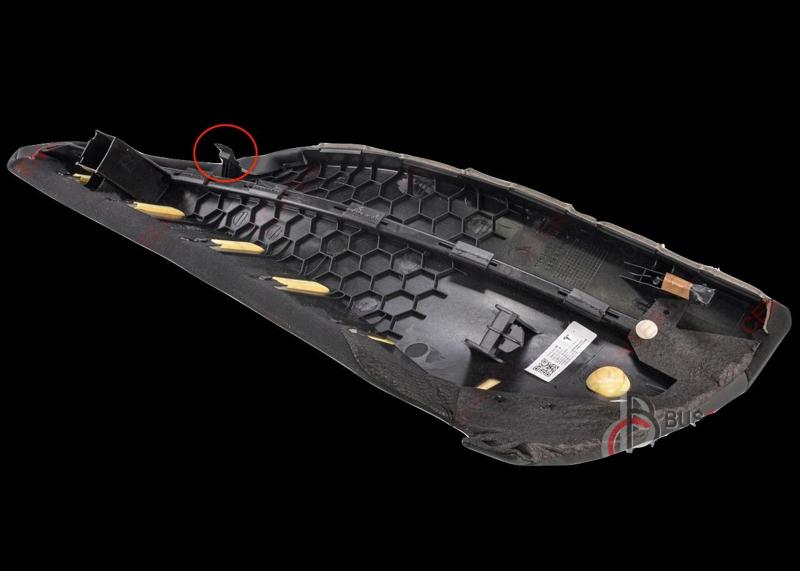 Tesla Model 3 Part Number 1836648-03-B   2ND ROW BOLSTER- LEFT HAND- PUR BLACK CN repair hook