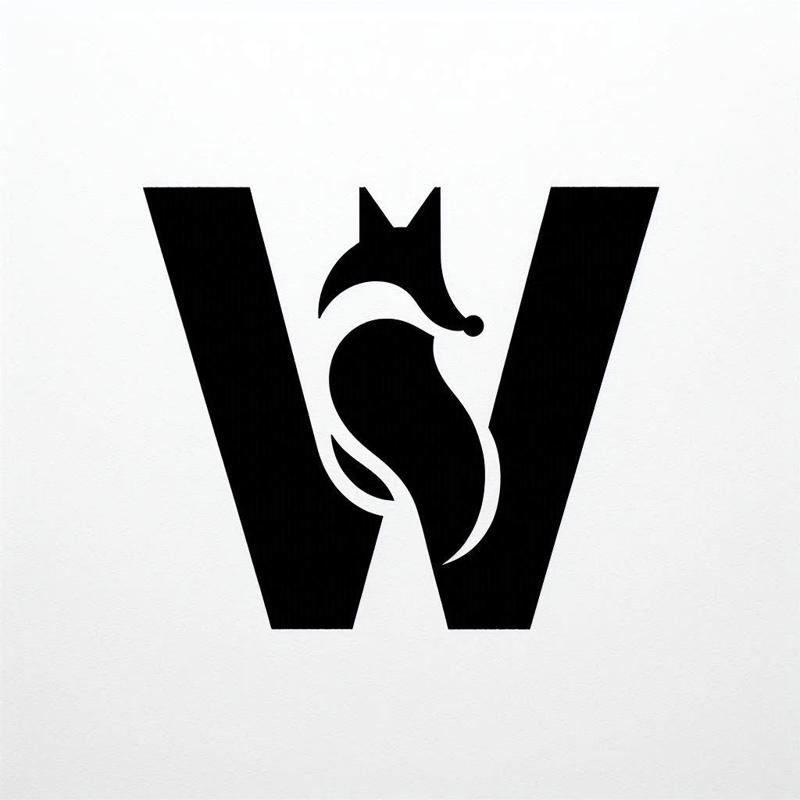 Fox alphabet: Letter W (version 3)