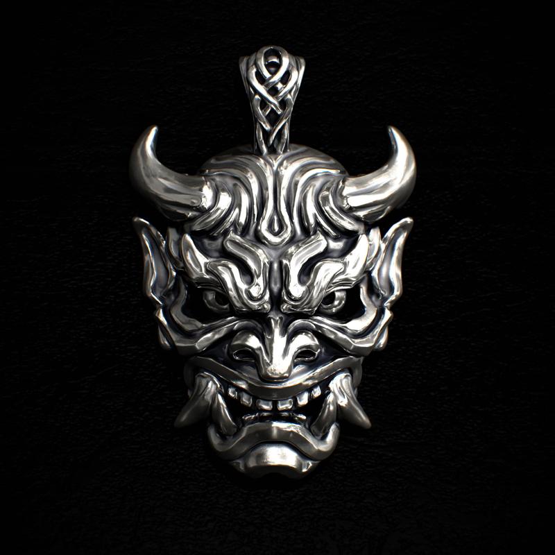 Oni Mask Pendant - Jewelry - Print on Demand
