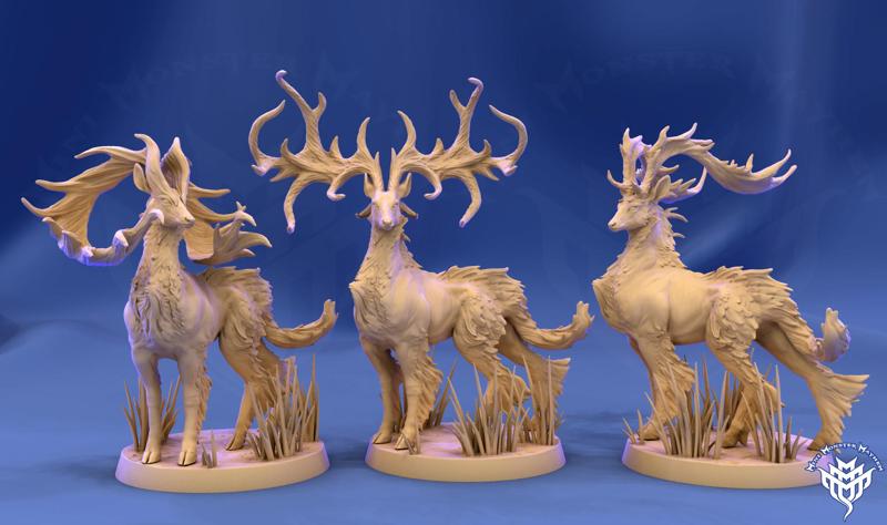 Stag, Majestic pose (3 antler variations)