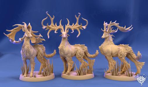 Stag, Majestic pose (3 antler variations)