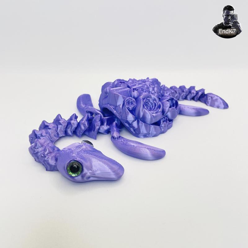 Lucky Plesiosaurus Turtle - Swappable Shell - Articulated - Print in Place - No Supports - Flexi