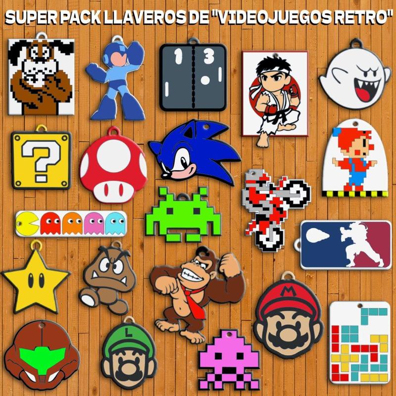 SUPER PACK LLAVEROS DE " VIDEOJUEGOS RETRO " / KEY CHAIN