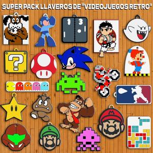SUPER PACK LLAVEROS DE " VIDEOJUEGOS RETRO " / KEY CHAIN