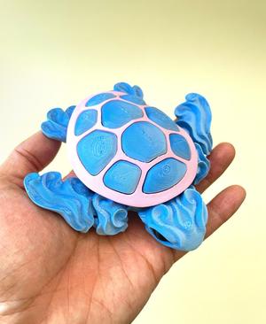 mist turtle — articulated flexi print-in-place fidget fantasy creature