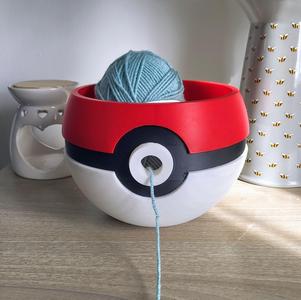 Pokeball Yarn Crochet Bowl