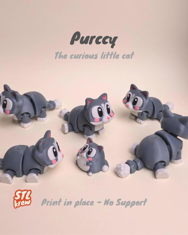 Cute articulated cat - Purccy no support