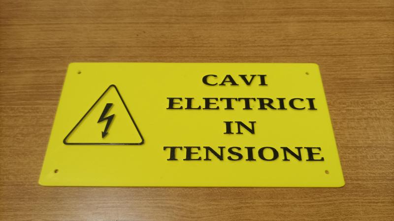 CARTELLO PERICOLO CAVI ELETTRICI IN TENSIONE