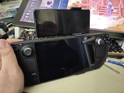Steam deck phone holder