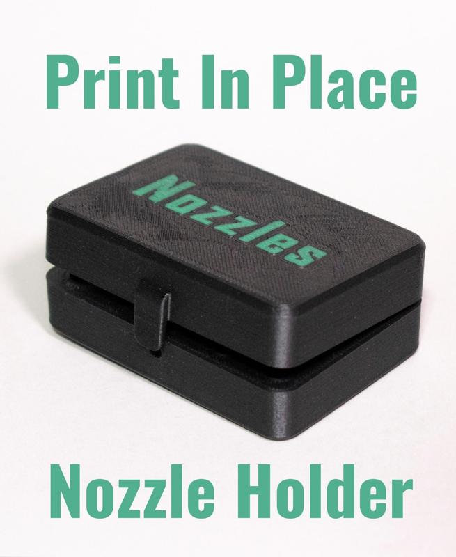 Print In Place 3D Printer Nozzle Holder Box - Holds 20 Nozzles